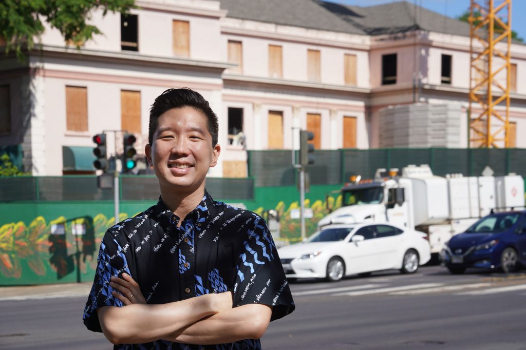Senator Stanley Chang stands fronting the Atherton YMCA located along the University Avenue.